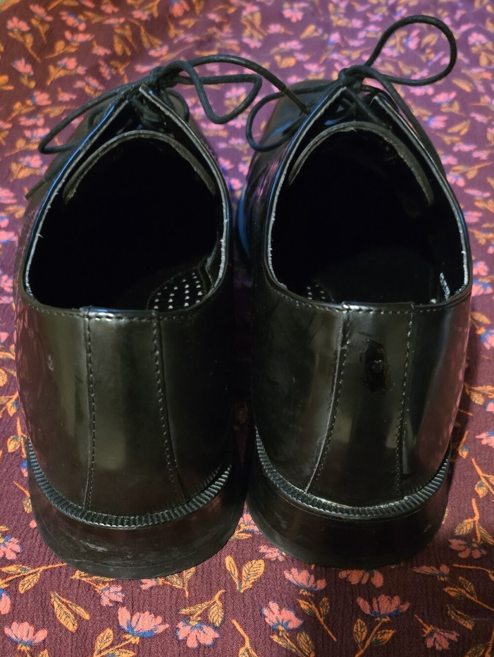 Jos. A. Bank Mens 10 Black Square Toe Derby Oxford Shoes Business Formal Wedding - Picture 4 of 5